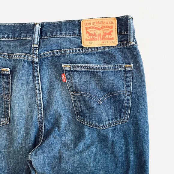 Levi's 514 jeans Men's 33 dark denim wash classic straight leg unisex - Picture 8 of 9